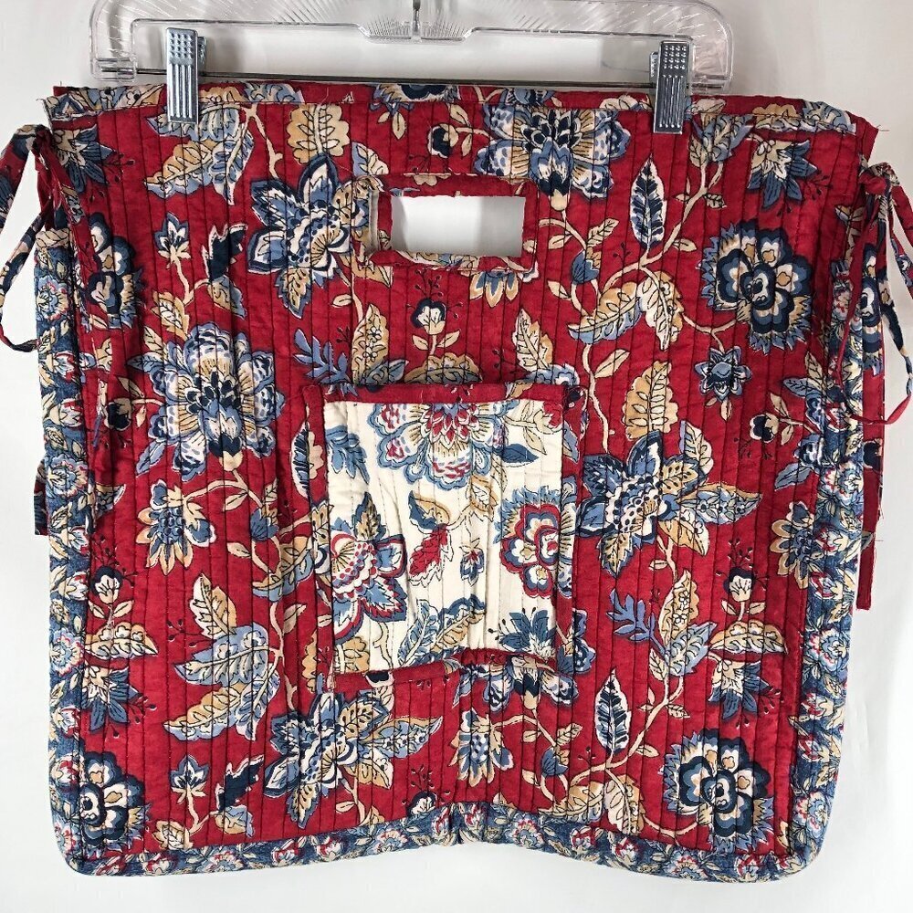 Pottery Barn Floral Travel Scarlet Tote Bag 18" X 19"